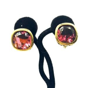 Yves Saint Laurent Pink and Gold Classic Earrings Vintage Clip on Earrings  1980